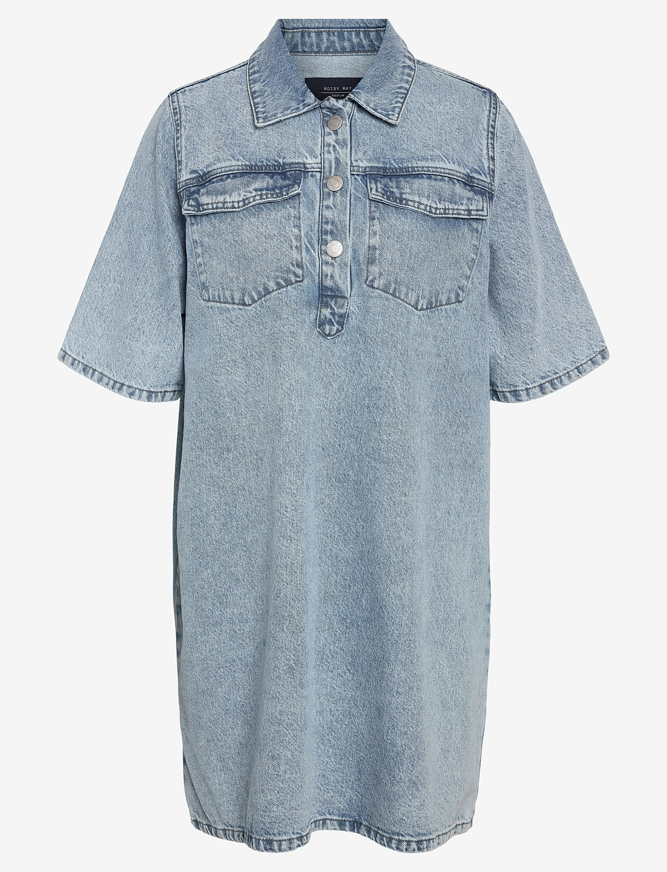 NOISY MAY - NMINDIE S/S SHORT DRESS AZ429LB - korte kjoler - light blue denim - 1