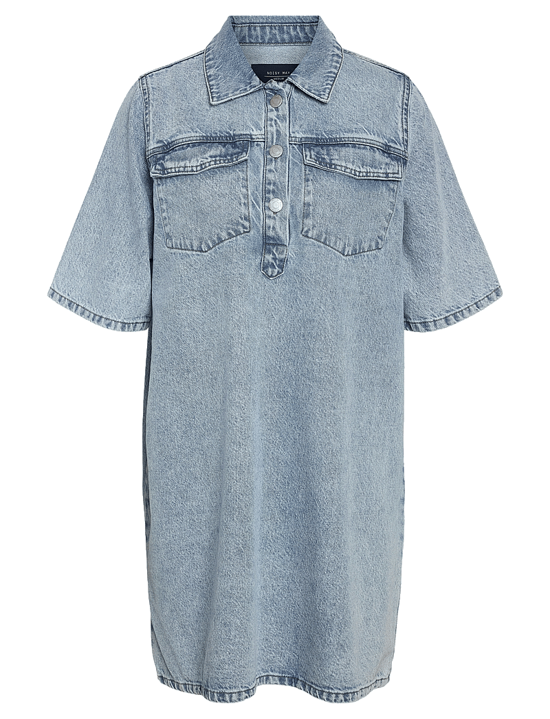NOISY MAY - NMINDIE S/S SHORT DRESS AZ429LB - korte kjoler - light blue denim - 1