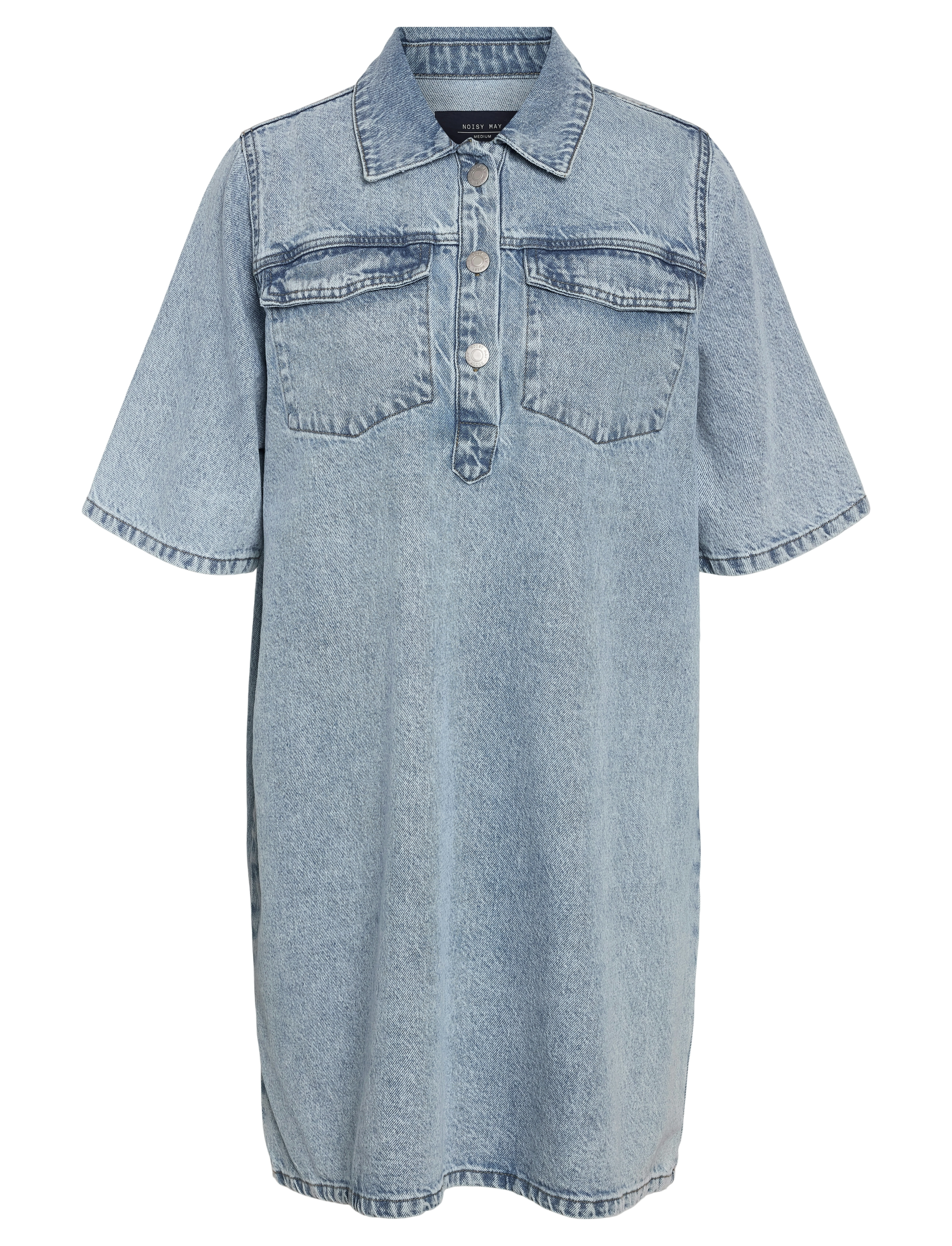 NOISY MAY NMINDIE S/S SHORT DRESS AZ429LB - Klänningar - LIGHT BLUE DENIM / blue