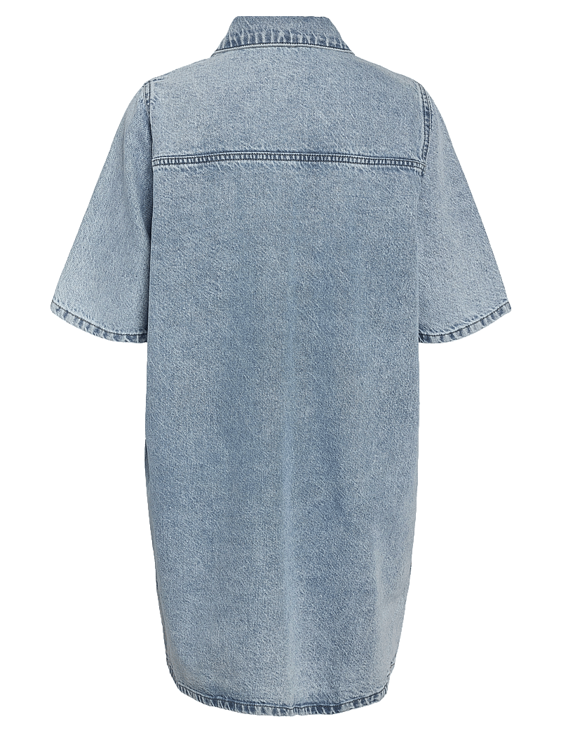 NOISY MAY - NMINDIE S/S SHORT DRESS AZ429LB - korte kjoler - light blue denim - 2