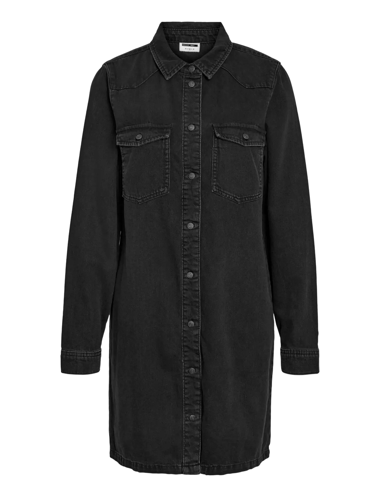 NOISY MAY Nmnew Signe L/S Denim Kleid Vi001Bl Noos Schwarz - S - Damen