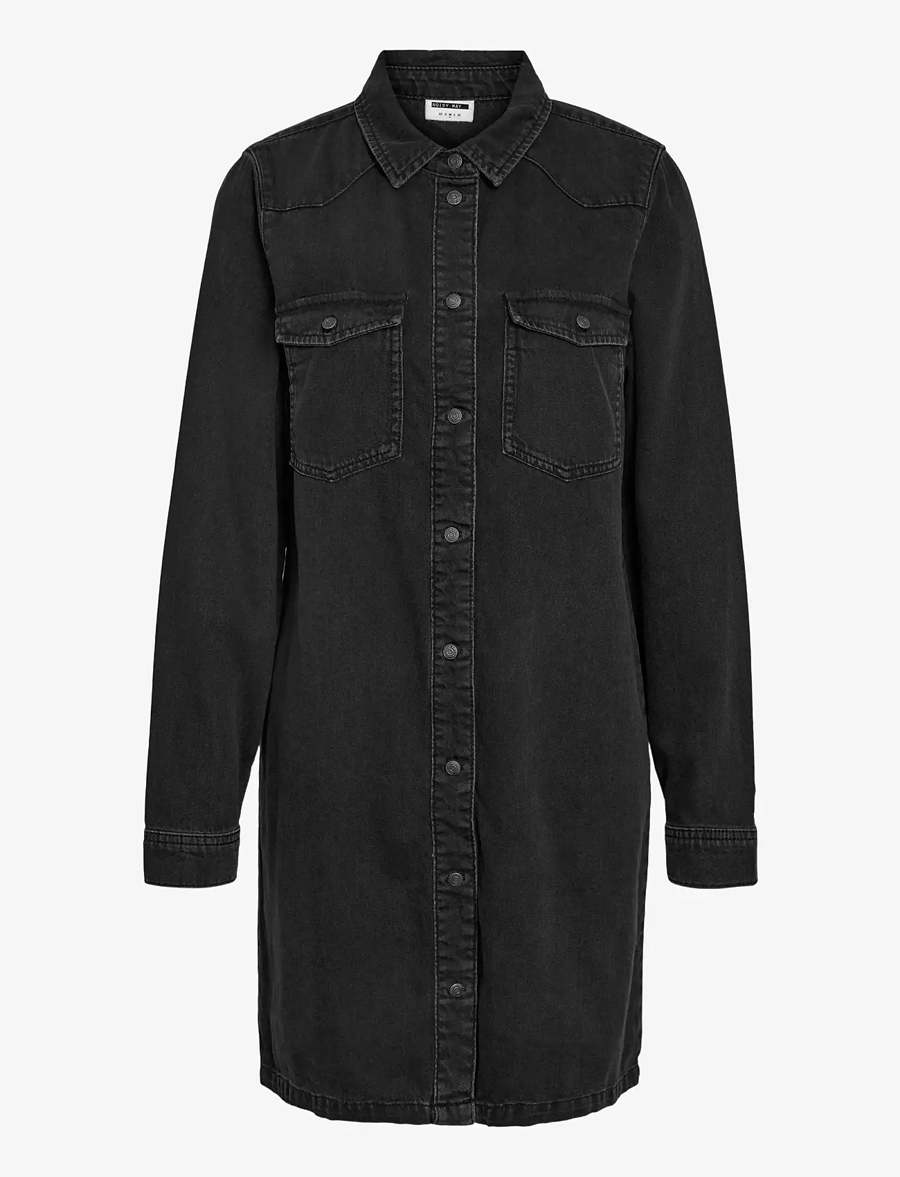 NOISY MAY - NMNEW SIGNE L/S DENIM DRESS VI001BL NOOS - hemdkleider - black denim - 1