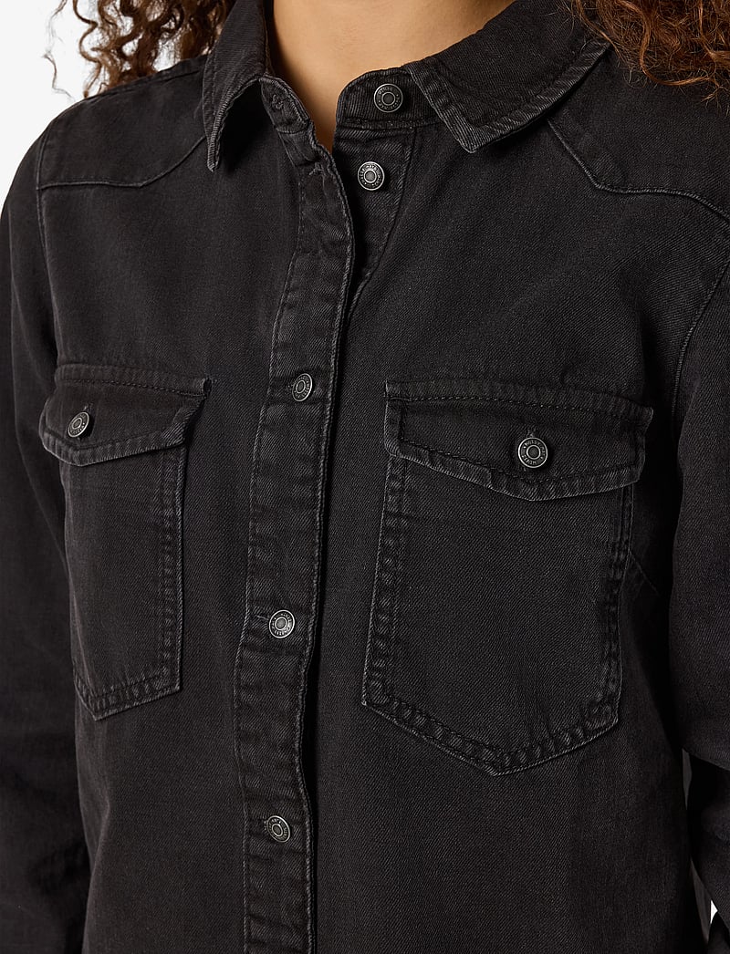 NOISY MAY - NMNEW SIGNE L/S DENIM DRESS VI001BL NOOS - hemdkleider - black denim - 5