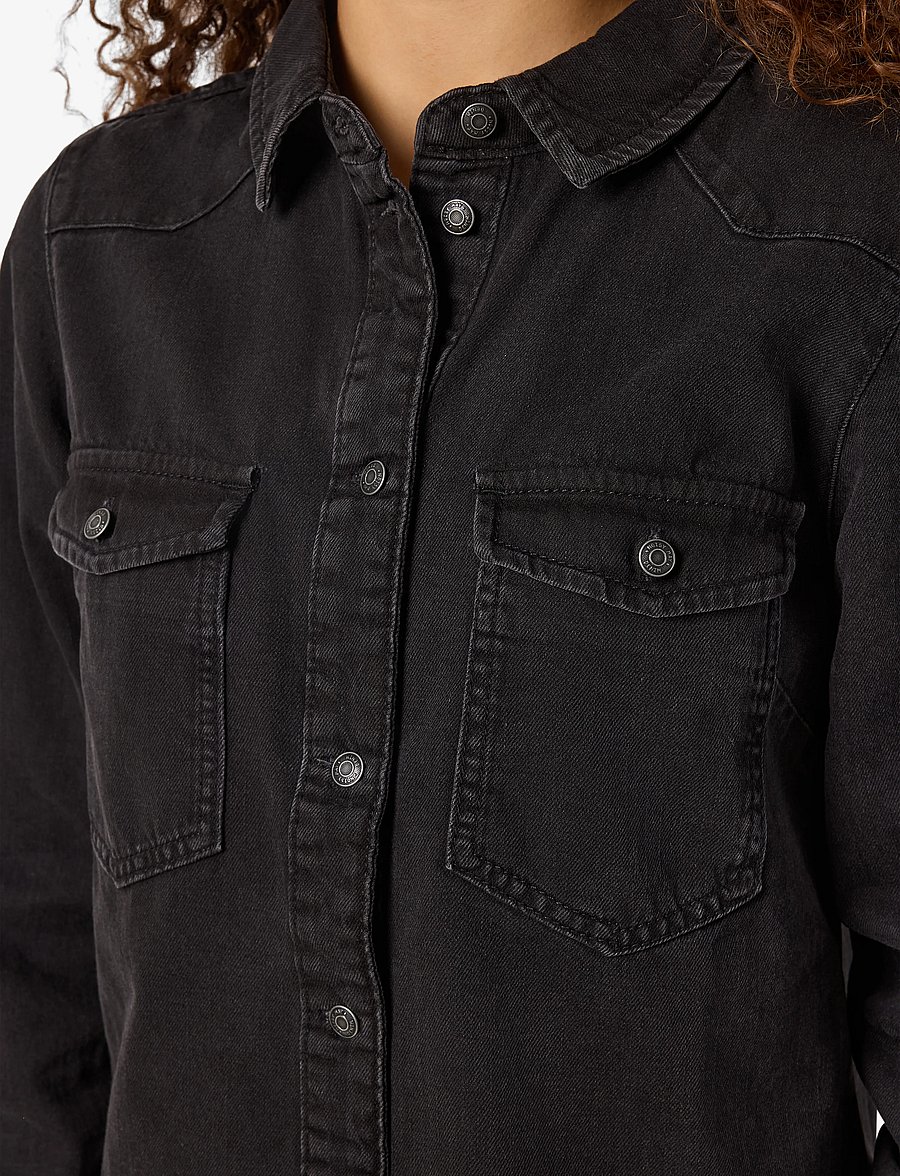 NOISY MAY - NMNEW SIGNE L/S DENIM DRESS VI001BL NOOS - hemdkleider - black denim - 5