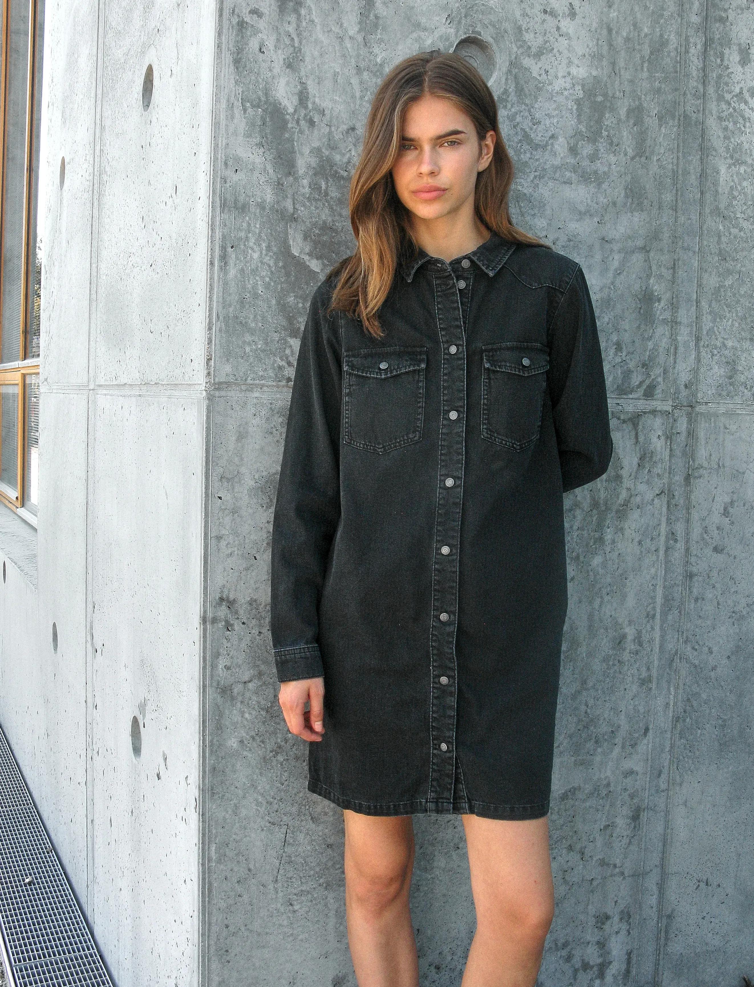 NOISY MAY Nmnew Signe L/S Denim Dress Vi001Bl Noos skjortklänningar dam – bild 6