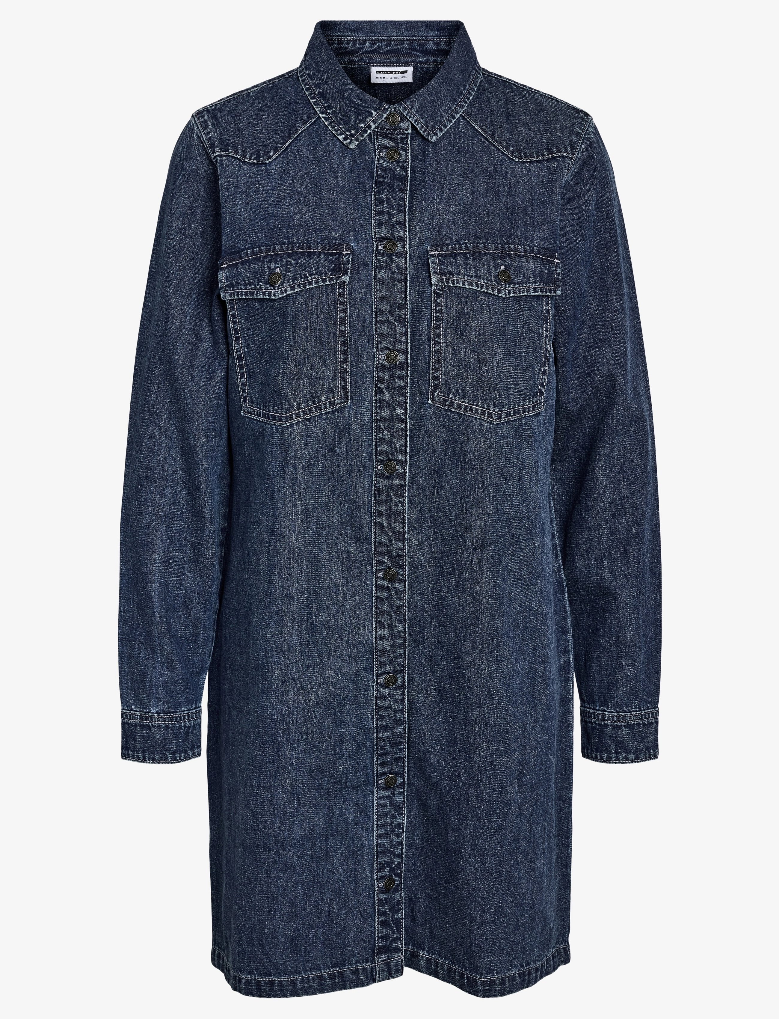 NOISY MAY Nmnew Signe L/S Denim Kleid Vi002Mb Noos Blau - M - Damen