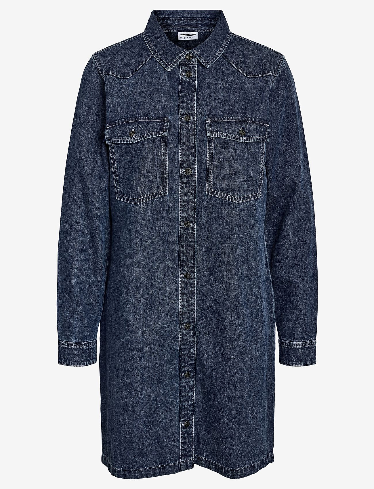 NOISY MAY - NMNEW SIGNE L/S DENIM DRESS VI002MB NOOS - jeanskleider - medium blue denim - 1