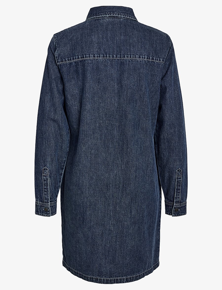 NOISY MAY - NMNEW SIGNE L/S DENIM DRESS VI002MB NOOS - denim dresses - medium blue denim - 2