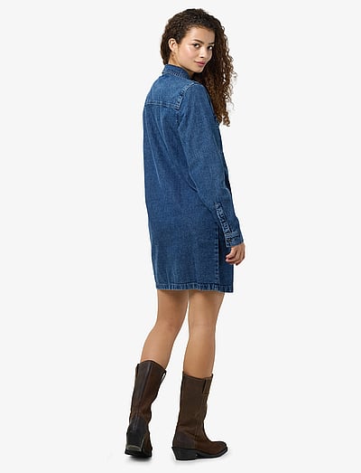 Nmnew Signe L/S Denim Dress Vi002mb Noos - Korte Kjoler
