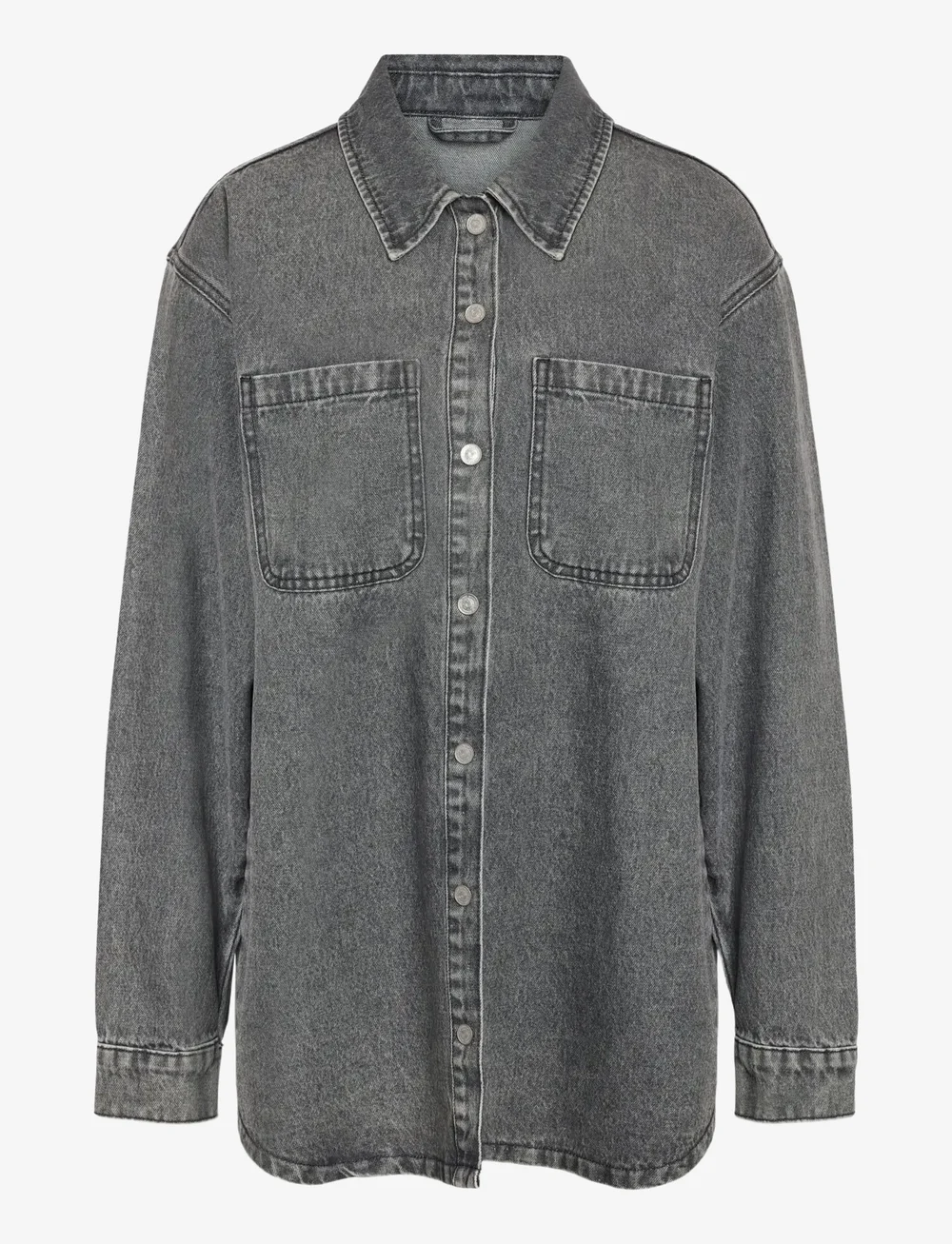 NOISY MAY - NMALVA L/S DNM SHACKET AZ450MG NOOS - denim shirts - medium grey denim - 1