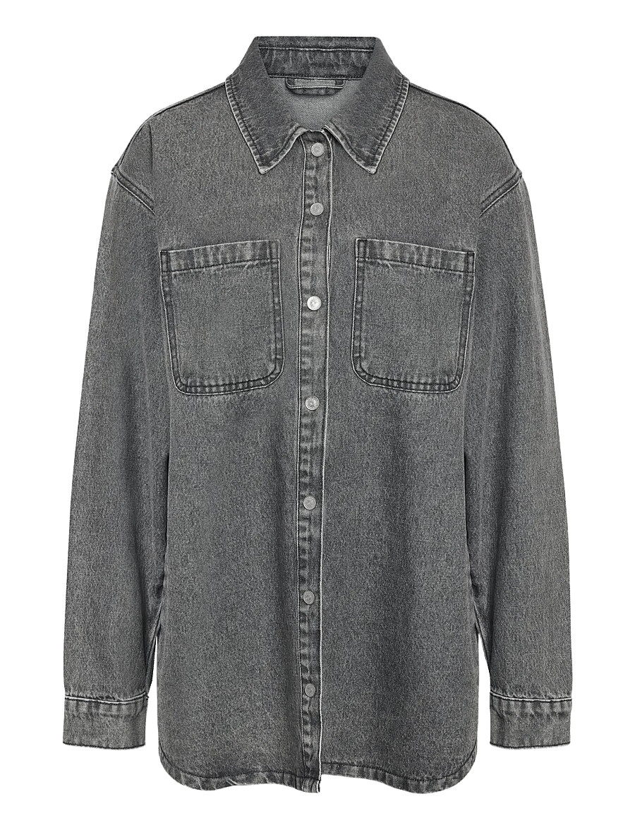 NOISY MAY - NMALVA L/S DNM SHACKET AZ450MG NOOS - jeanshemden - medium grey denim - 1