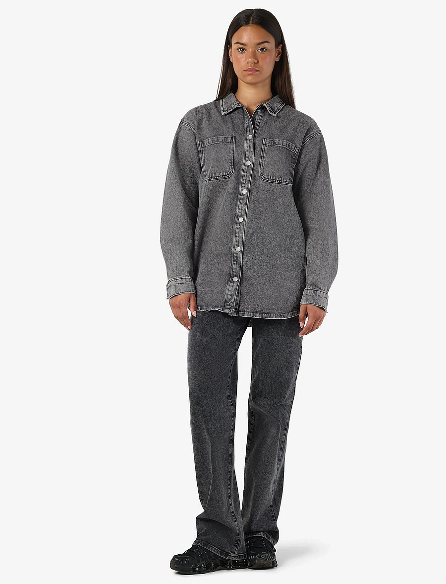 NOISY MAY - NMALVA L/S DNM SHACKET AZ450MG NOOS - jeanshemden - medium grey denim - 3