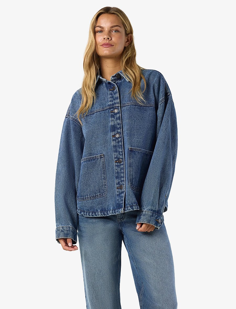 NOISY MAY - NMKETTIE L/S REG DNM JCKET VI557MB NOOS - frühlingsjacken - medium blue denim - 0