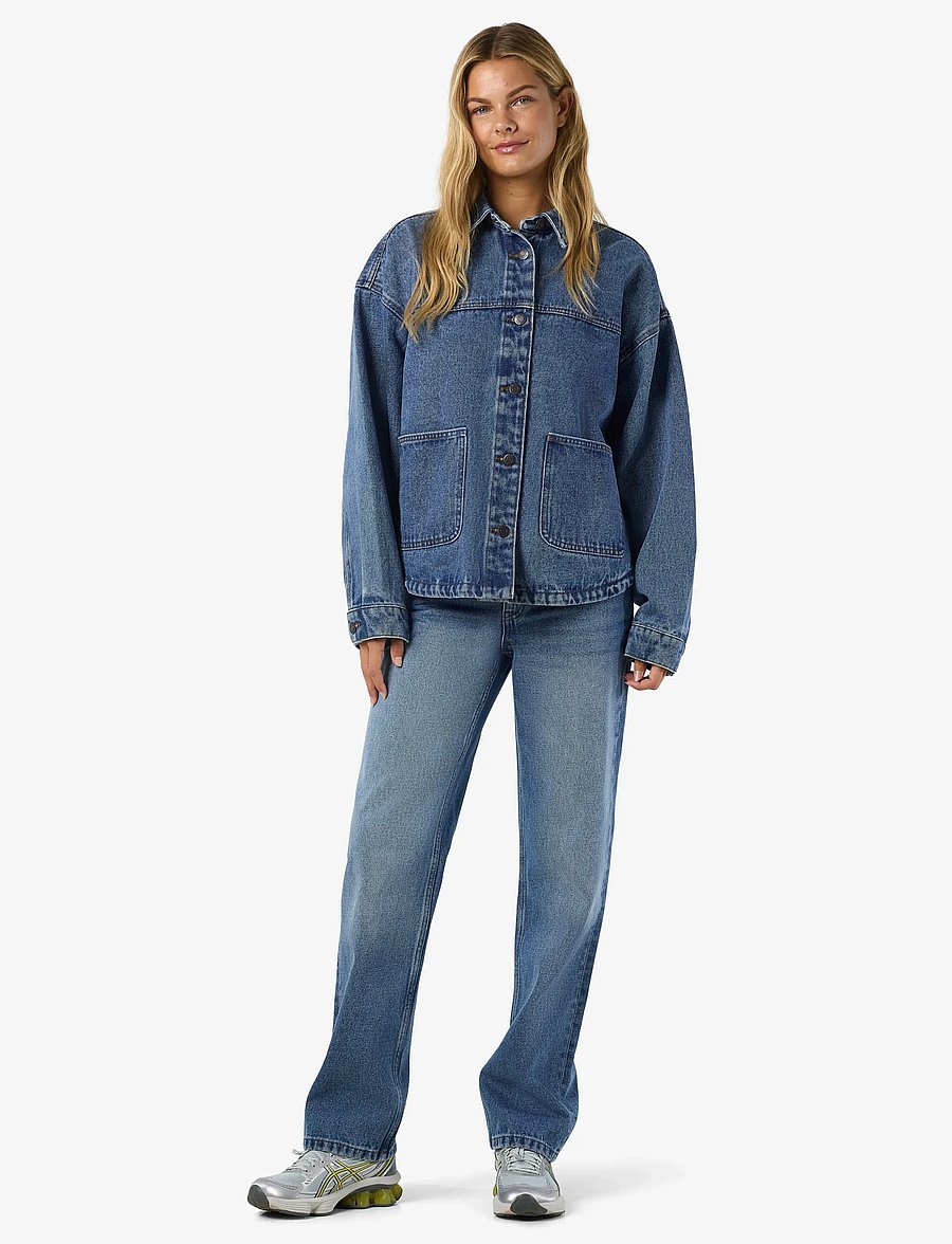 NOISY MAY - NMKETTIE L/S REG DNM JCKET VI557MB NOOS - frühlingsjacken - medium blue denim - 5