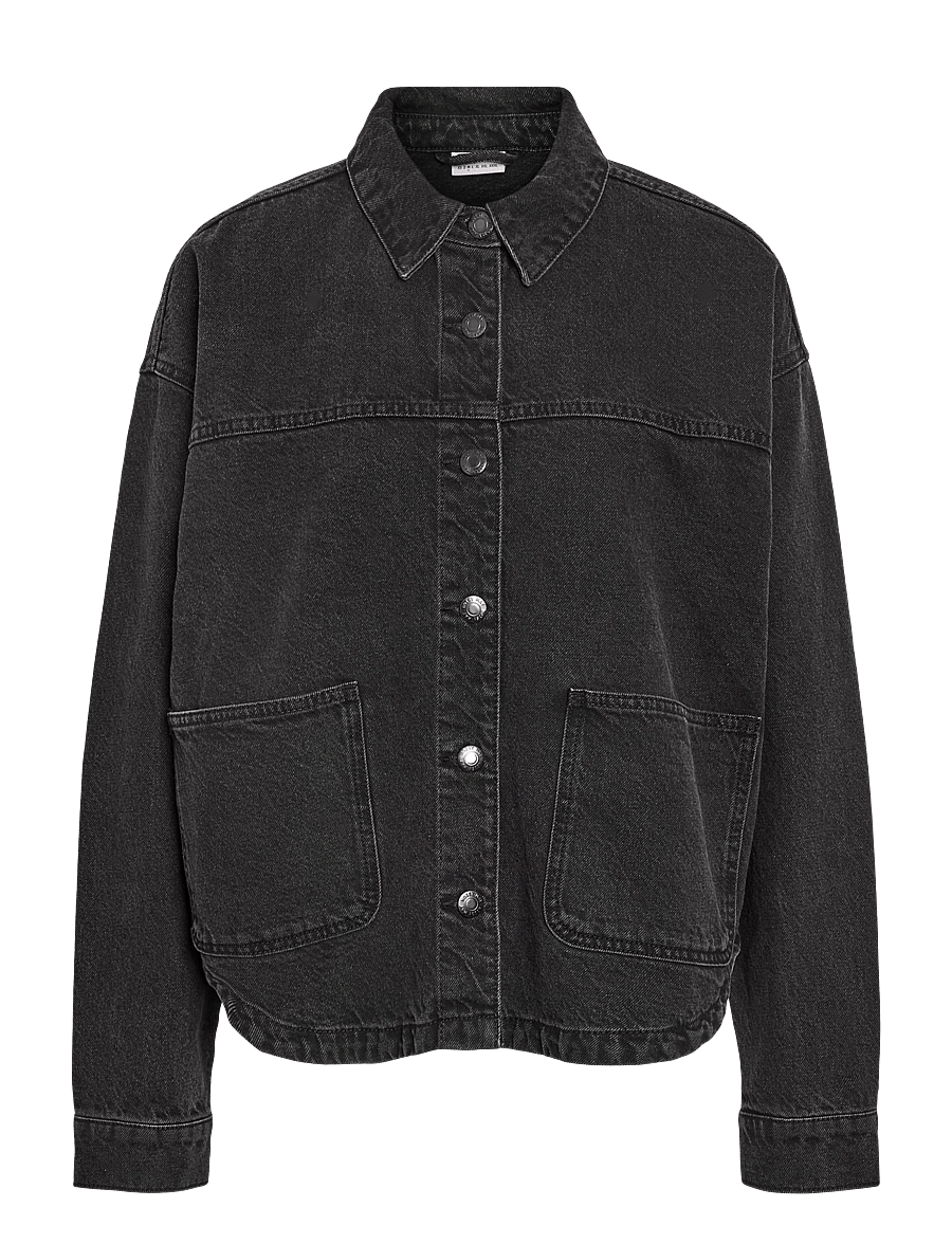 NOISY MAY - NMKETTIE L/S REG DNM JCKET VI559BL NOOS - forårsjakker - black denim - 1