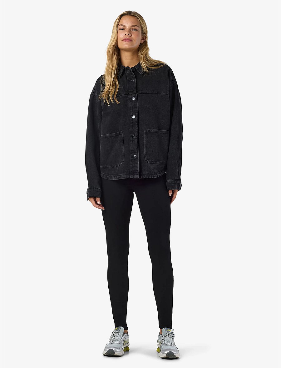 NOISY MAY - NMKETTIE L/S REG DNM JCKET VI559BL NOOS - forårsjakker - black denim - 3