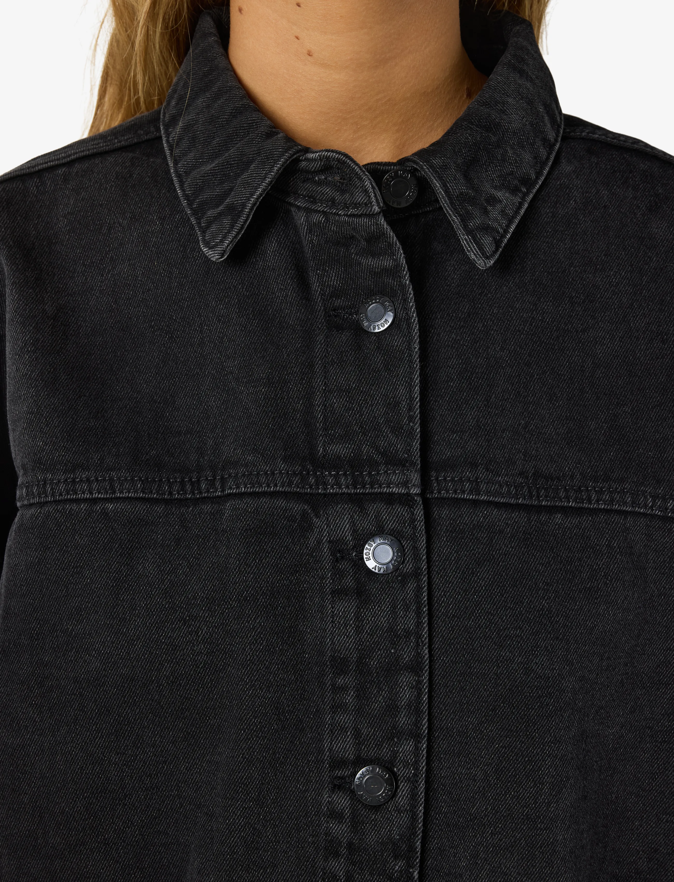 NOISY MAY - NMKETTIE L/S REG DNM JCKET VI559BL NOOS - forårsjakker - black denim - 5