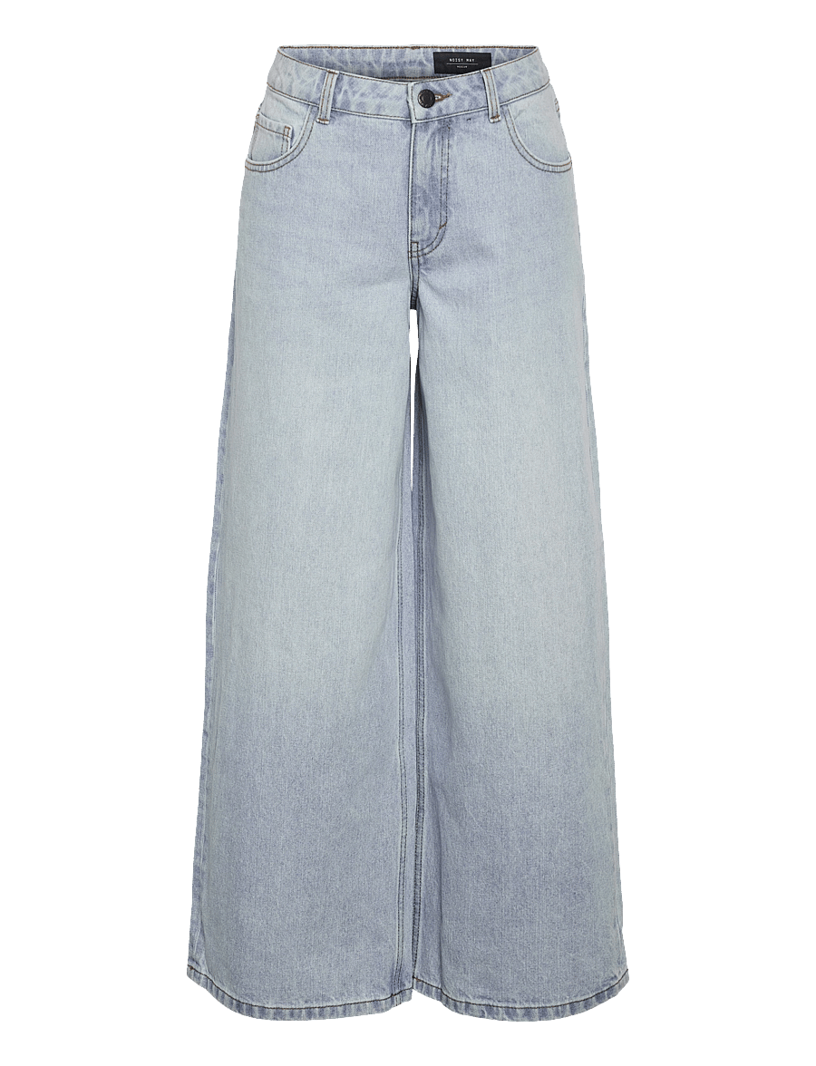 NOISY MAY - NMKETTIE NW WIDE LEG JEANS NOOS VI562LB - hosen mit weitem bein - light blue denim - 1