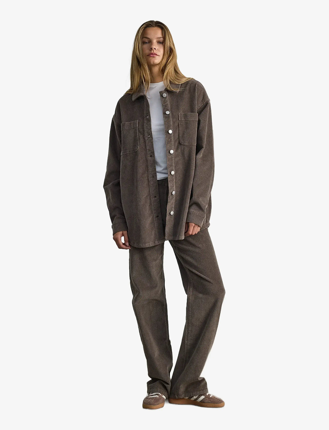 NOISY MAY - NMCORD ALVA L/S SHACKET NOOS - kevadjoped - morel - 3