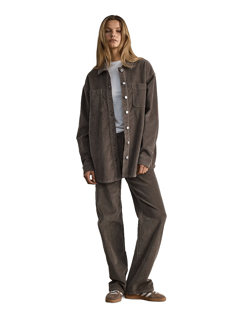 NOISY MAY - NMCORD ALVA L/S SHACKET NOOS - kevadjoped - morel - 3