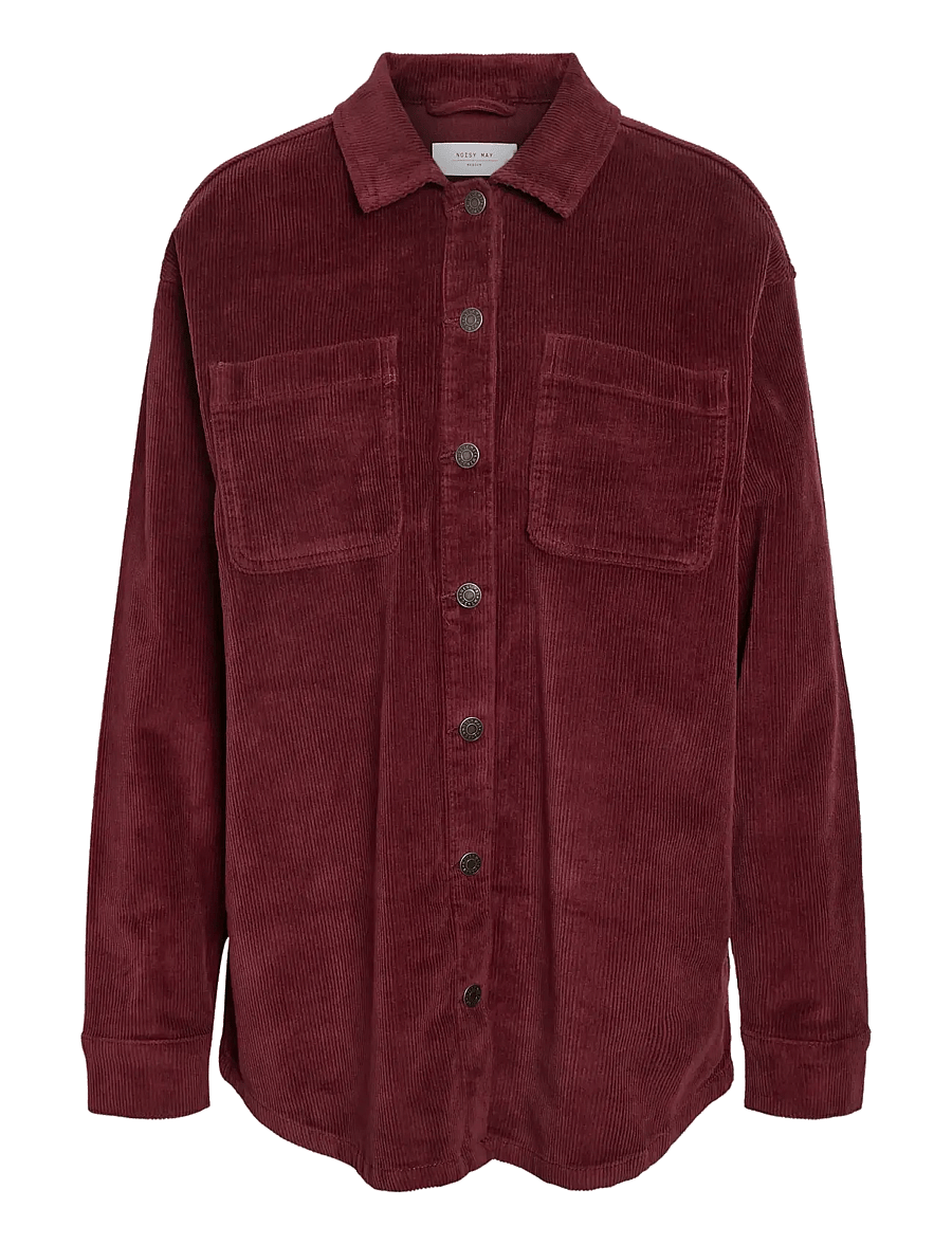 NOISY MAY - NMCORD ALVA L/S SHACKET NOOS - frühlingsjacken - windsor wine - 1