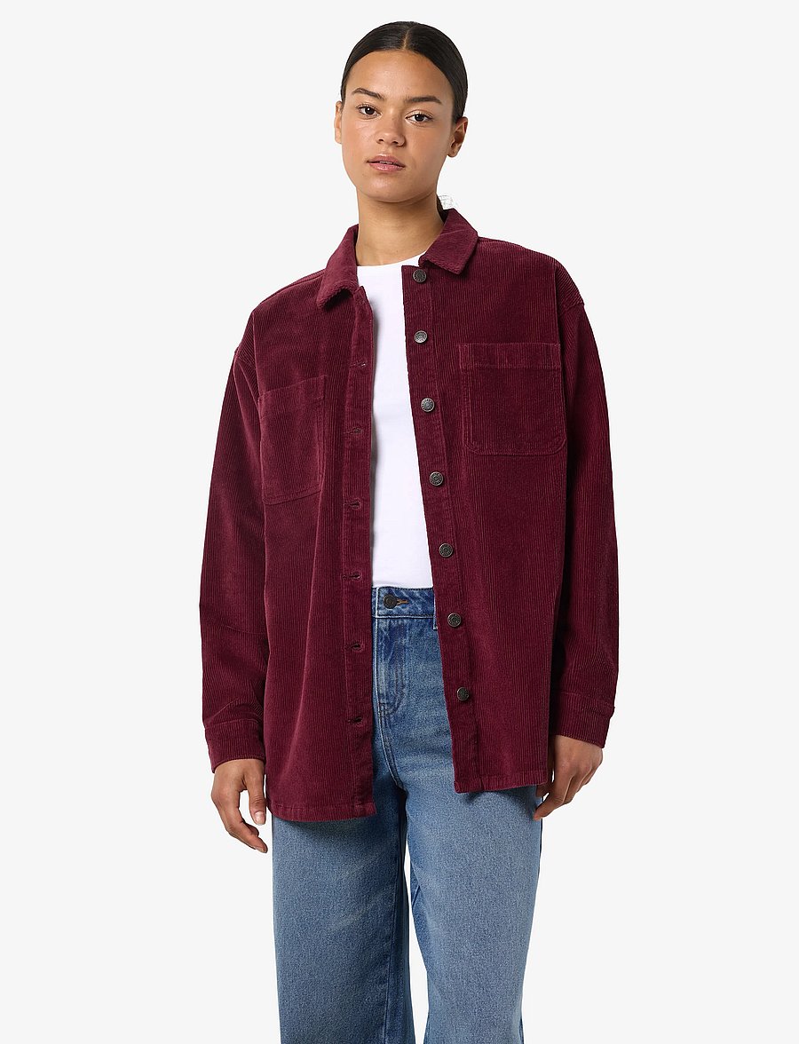 NOISY MAY - NMCORD ALVA L/S SHACKET NOOS - frühlingsjacken - windsor wine - 0