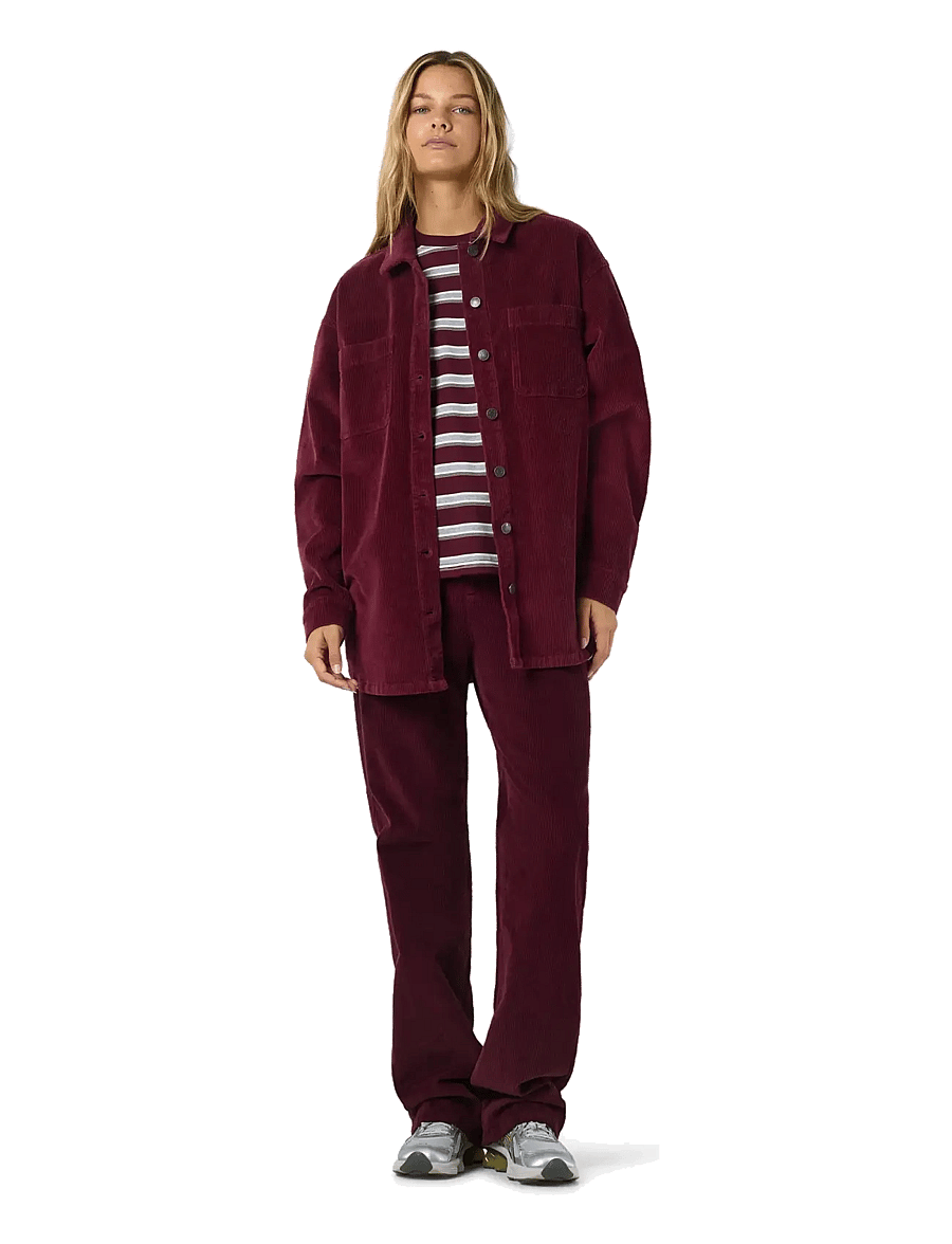 NOISY MAY - NMCORD ALVA L/S SHACKET NOOS - frühlingsjacken - windsor wine - 4