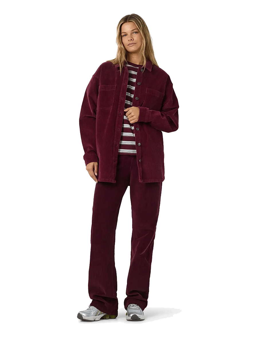 NOISY MAY - NMCORD ALVA L/S SHACKET NOOS - frühlingsjacken - windsor wine - 5