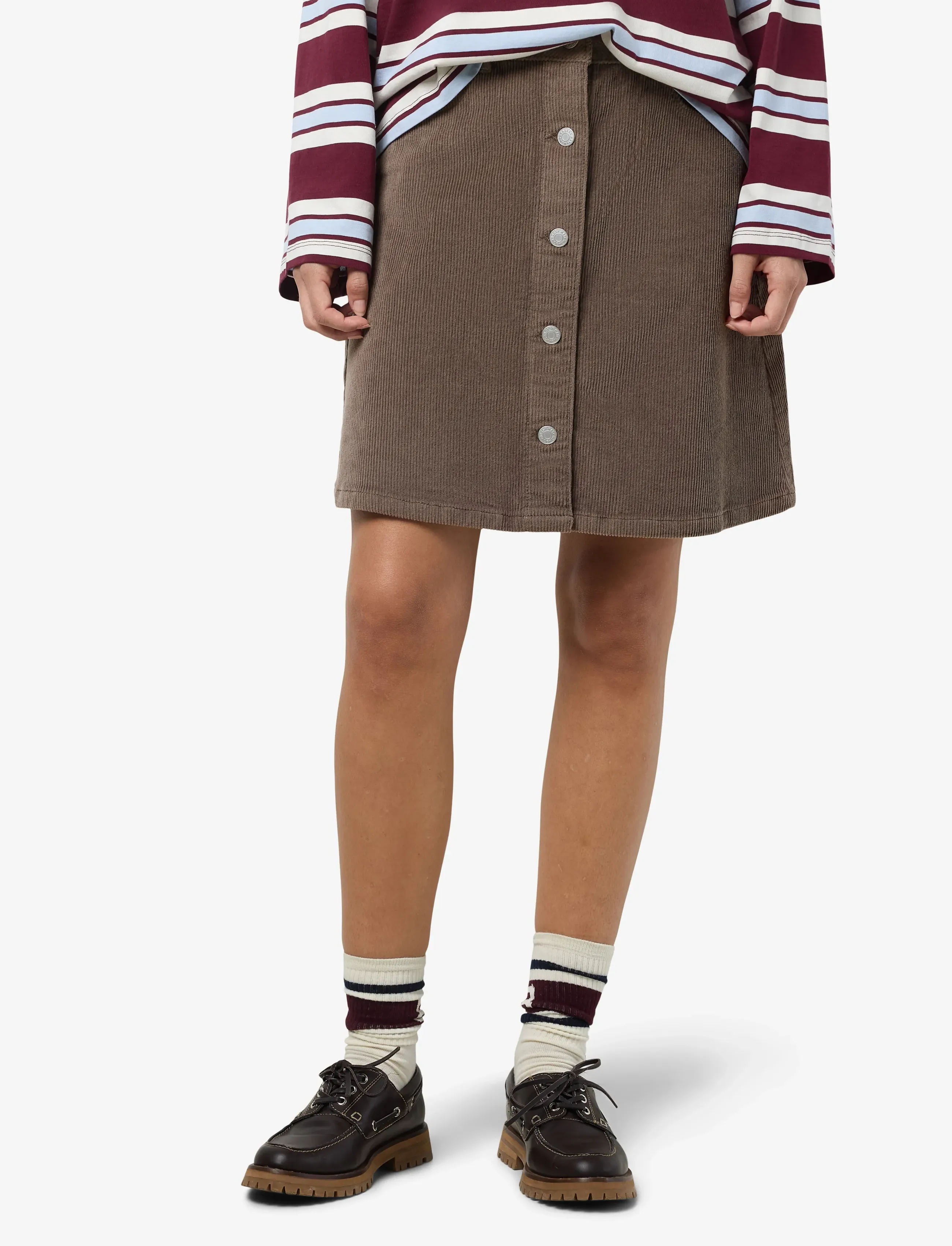 NOISY MAY NMRONNIE NW A SHAPE SKIRT CORDUROY NOOS - Kurze Röcke - MOREL / brown