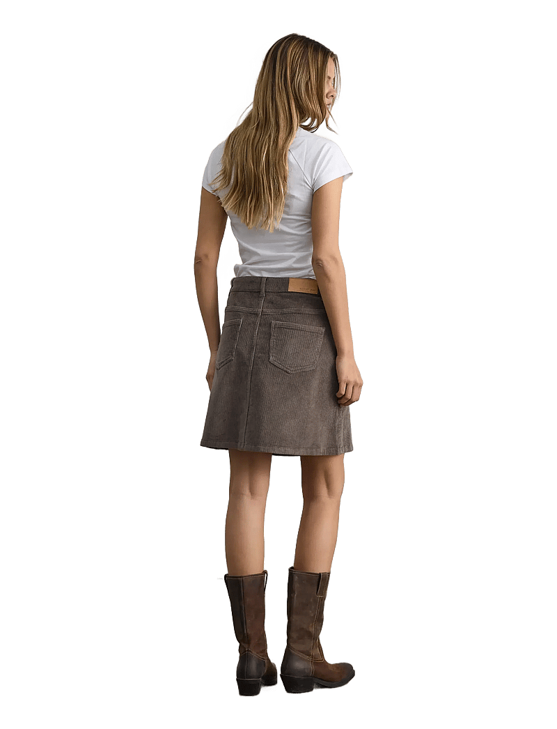 NOISY MAY - NMRONNIE NW A SHAPE SKIRT CORDUROY NOOS - korte rokken - morel - 3
