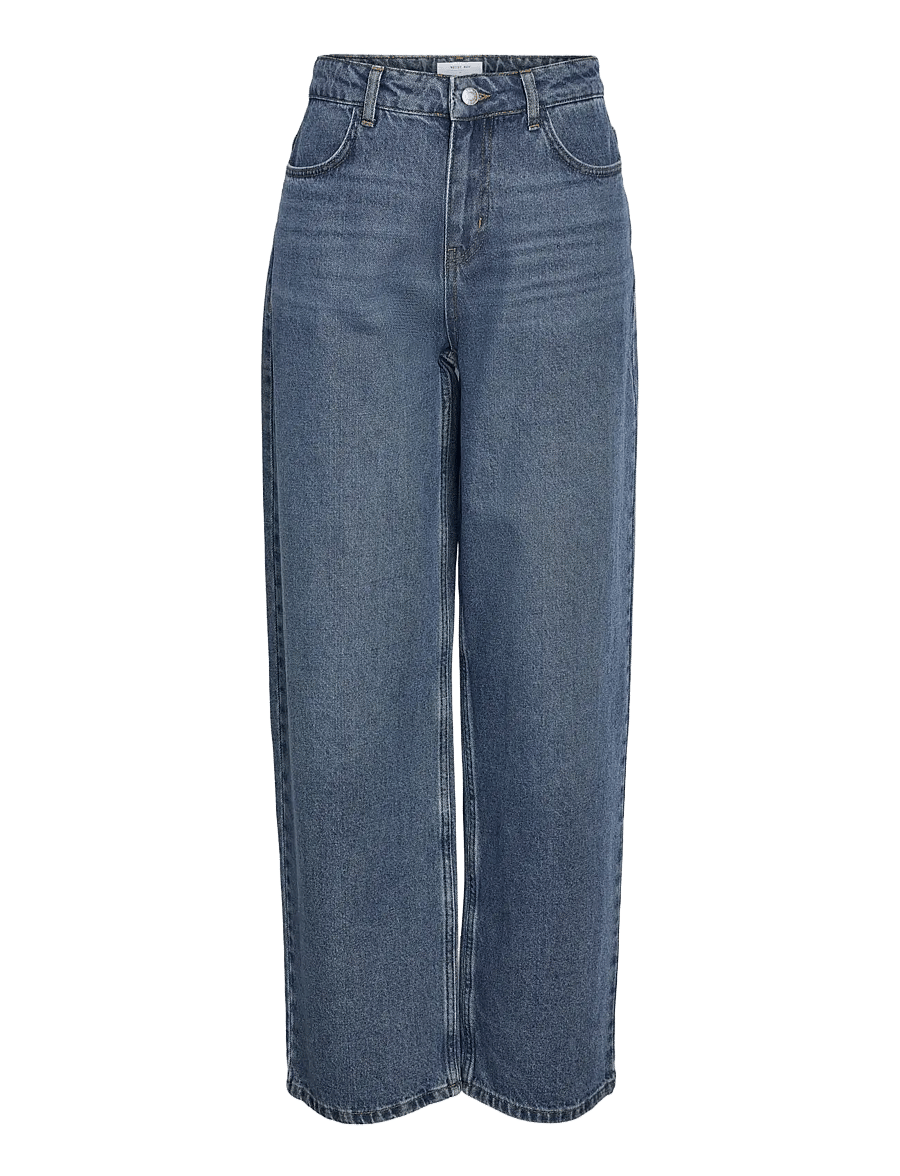NOISY MAY - NMALEXA MW LOOSE JEANS FO055MB NOOS - brede jeans - medium blue denim - 1