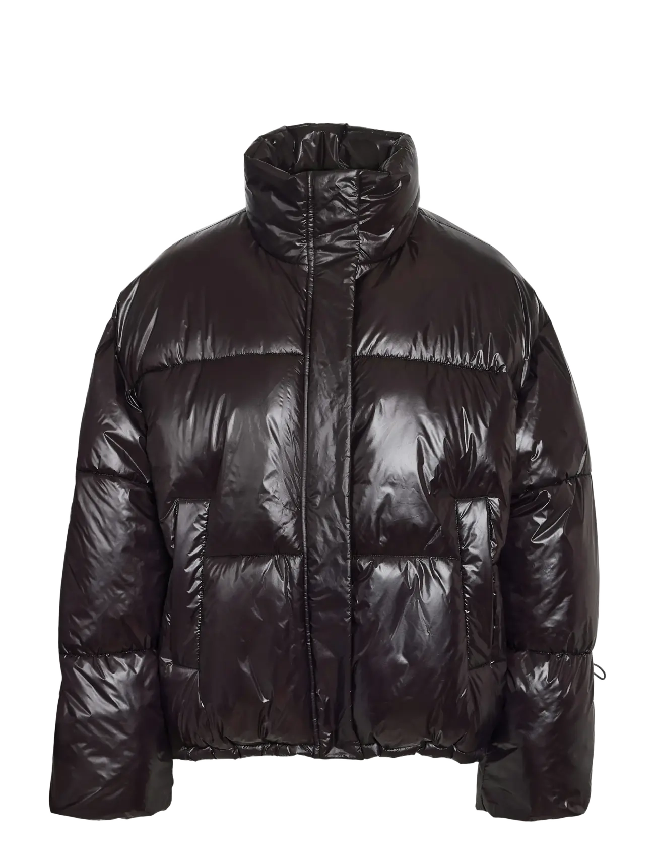 NOISY MAY NMALLIE SHINY PUFFER NOOS - Down- & padded jackets - BLACK / black