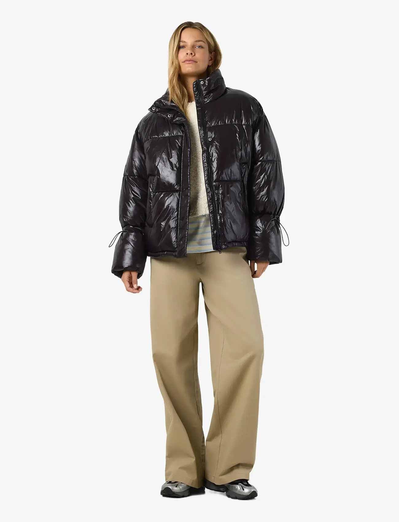 NOISY MAY - NMALLIE SHINY PUFFER NOOS - vinterjackor - black - 3