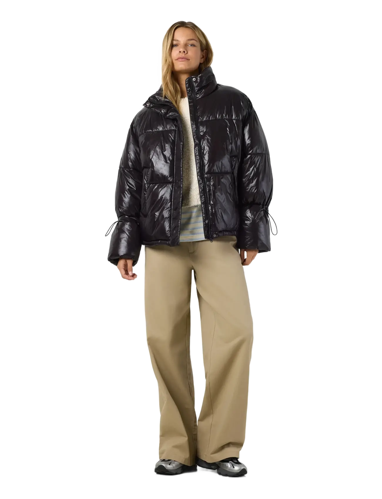 NOISY MAY - NMALLIE SHINY PUFFER NOOS - voodriga jakid - black - 3