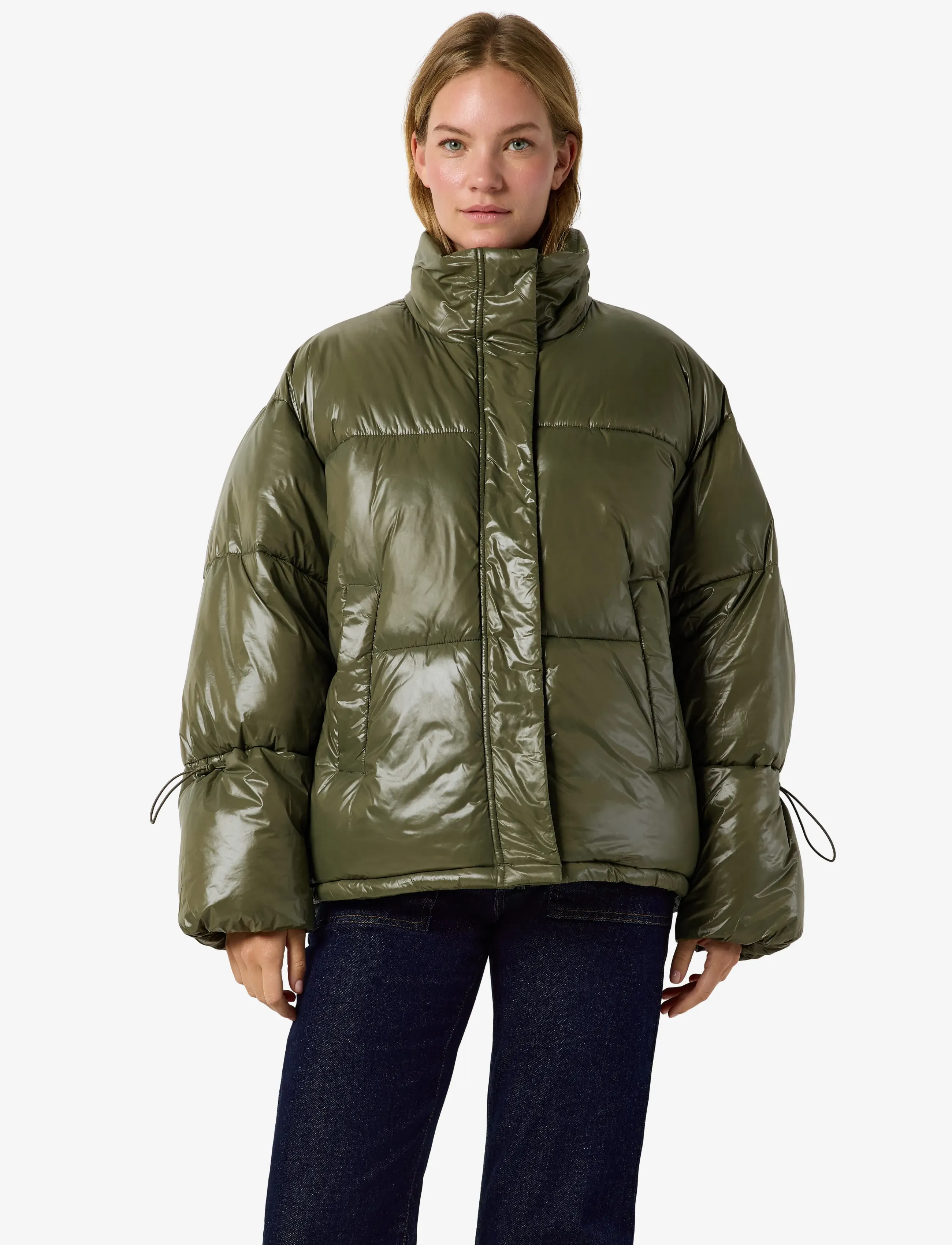 NOISY MAY NMALLIE SHINY PUFFER NOOS - Jacken - KALAMATA / khaki/green
