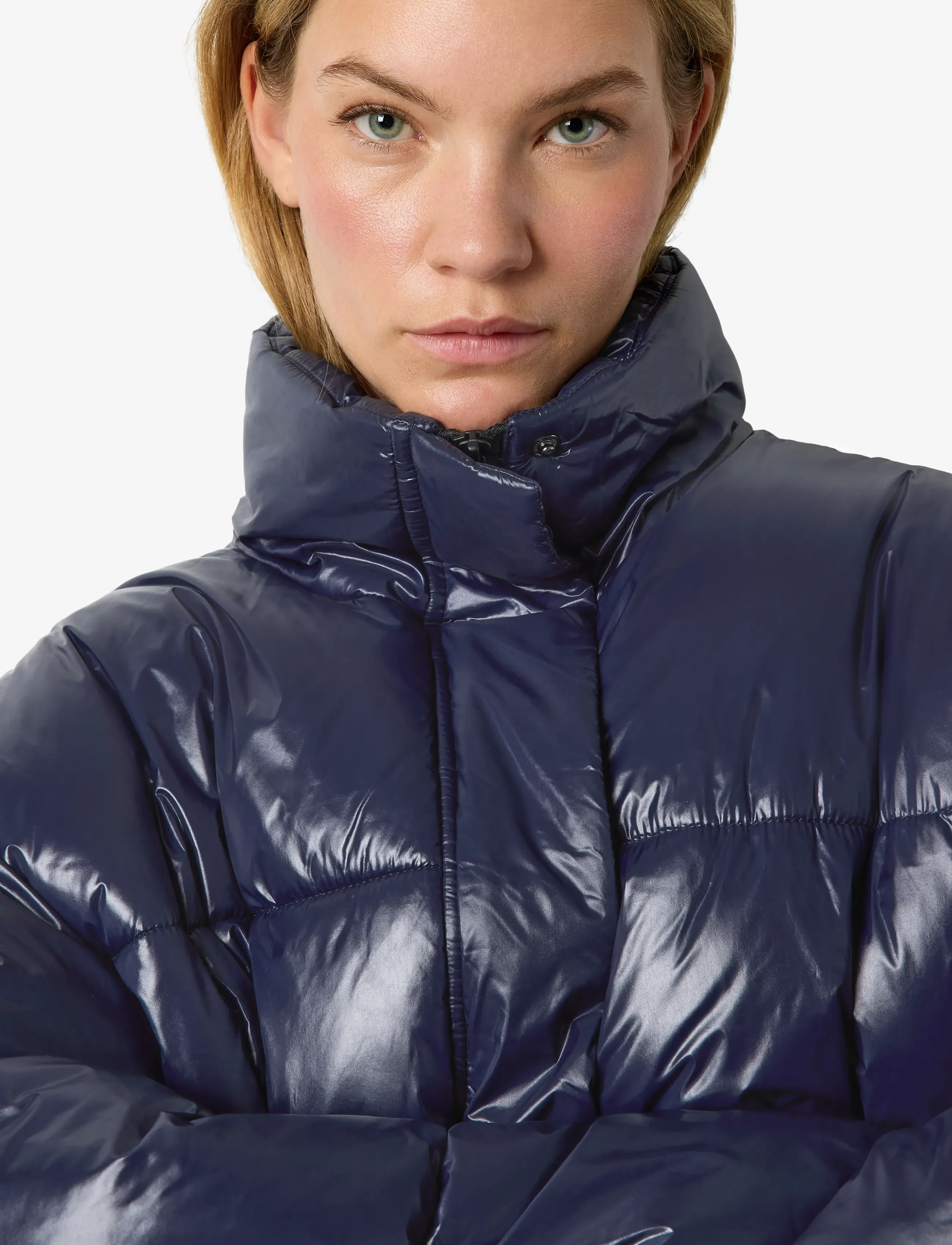 NOISY MAY - NMALLIE SHINY PUFFER NOOS - vinterjakker - navy blazer - 5