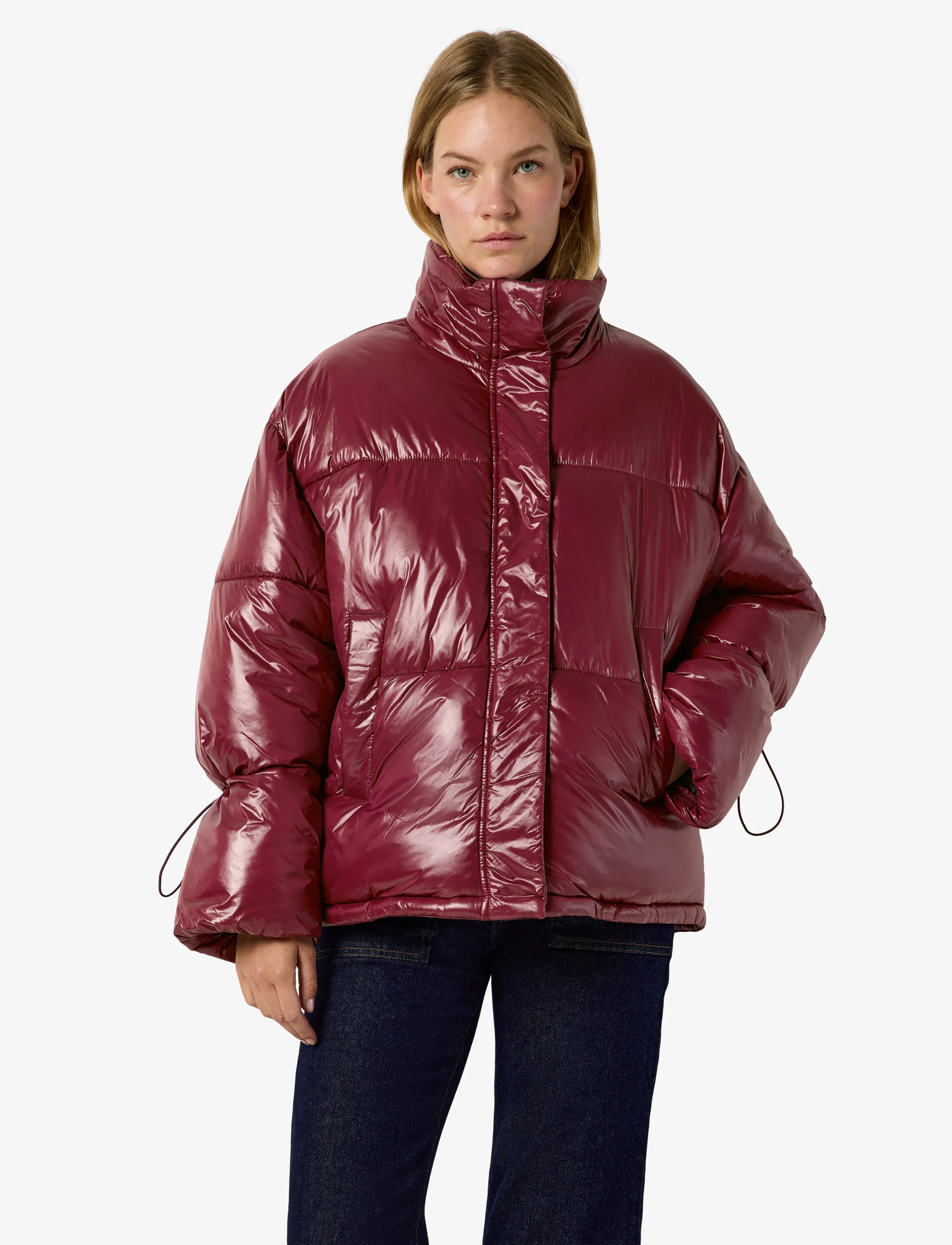 NOISY MAY NMALLIE SHINY PUFFER NOOS - Jacken - WINDSOR WINE / red