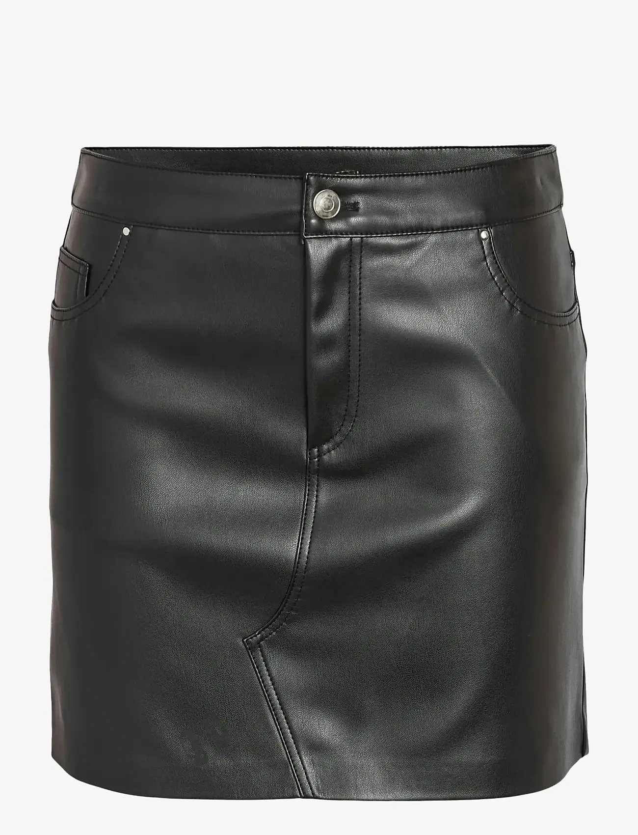 NOISY MAY - NMKATE NW PU SKIRT NOOS - korte nederdele - black - 1