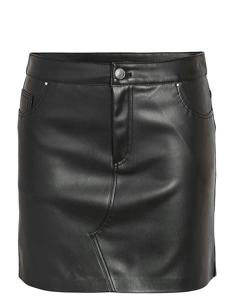 NOISY MAY - NMKATE NW PU SKIRT NOOS - korte nederdele - black - 1