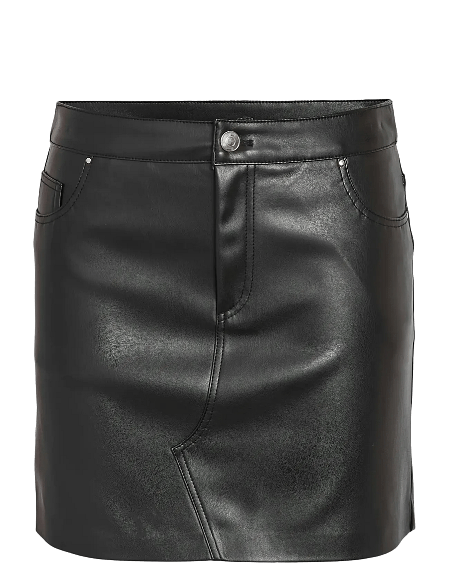 NOISY MAY - NMKATE NW COATED SKIRT NOOS - kurze röcke - black - 1