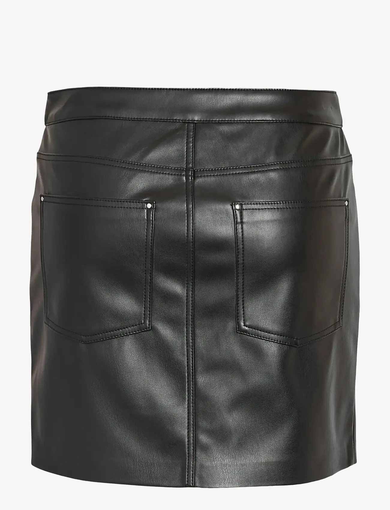 NOISY MAY - NMKATE NW PU SKIRT NOOS - korte nederdele - black - 2