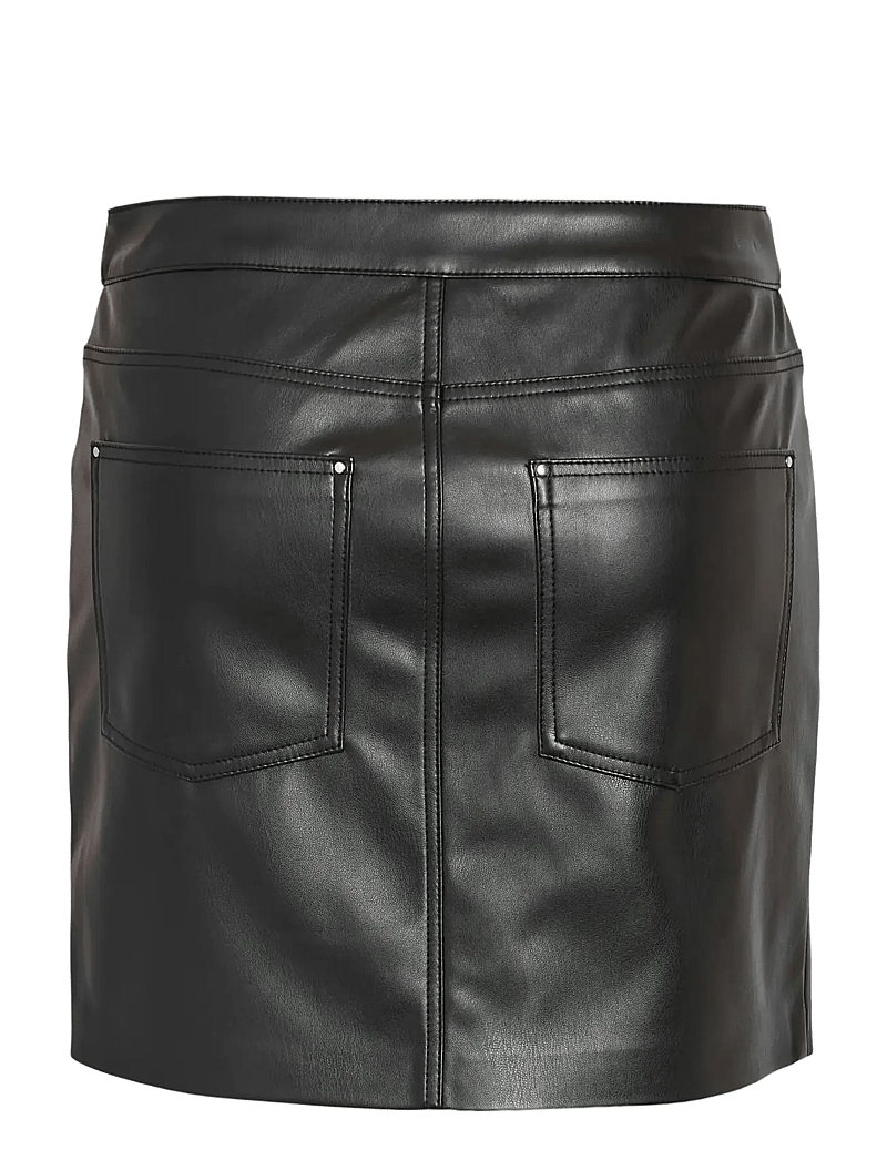 NOISY MAY - NMKATE NW PU SKIRT NOOS - korte nederdele - black - 2