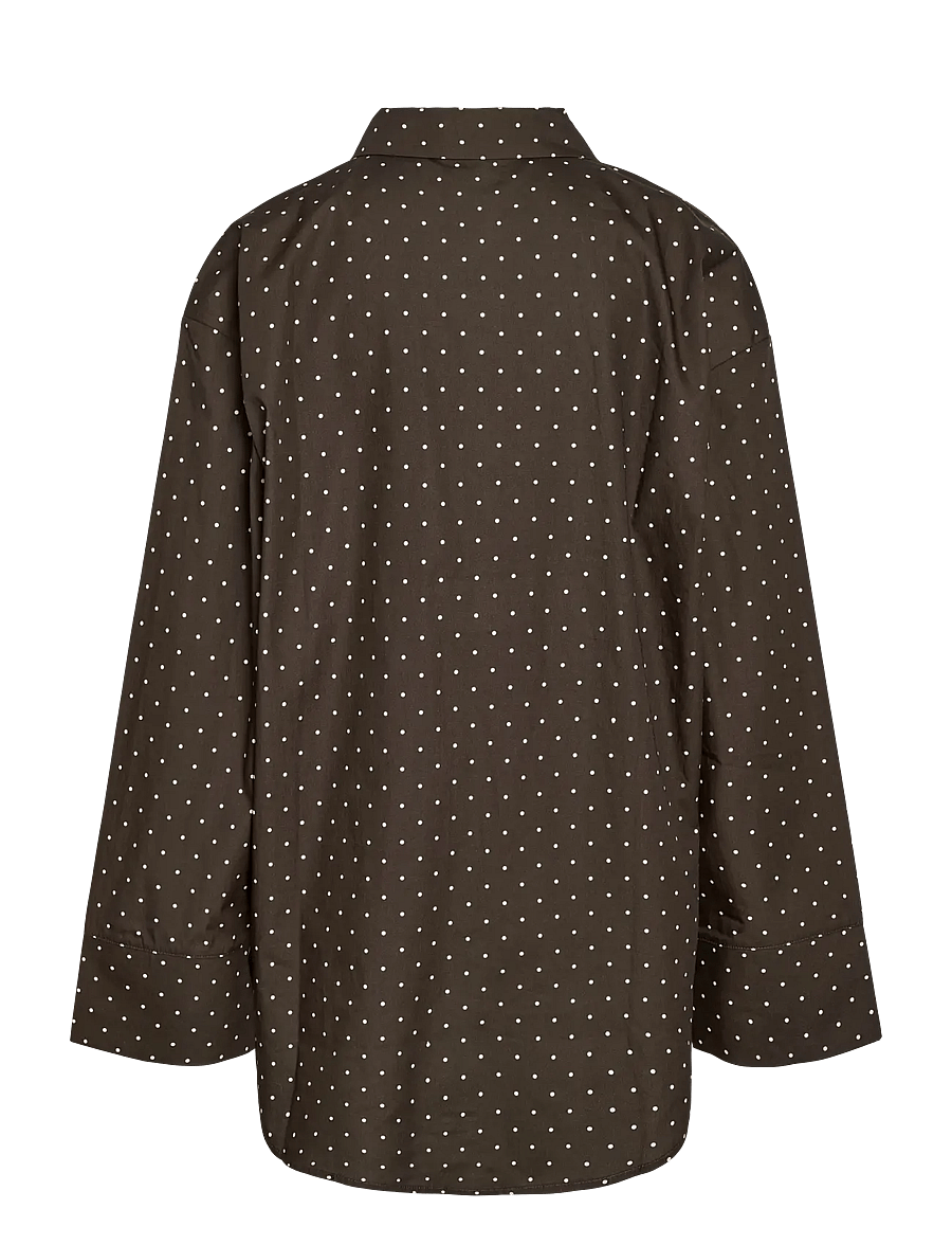 NOISY MAY - NMFRIDA L/S BUTTON SHIRT WVN BOX - long-sleeved shirts - chocolate brown - 2