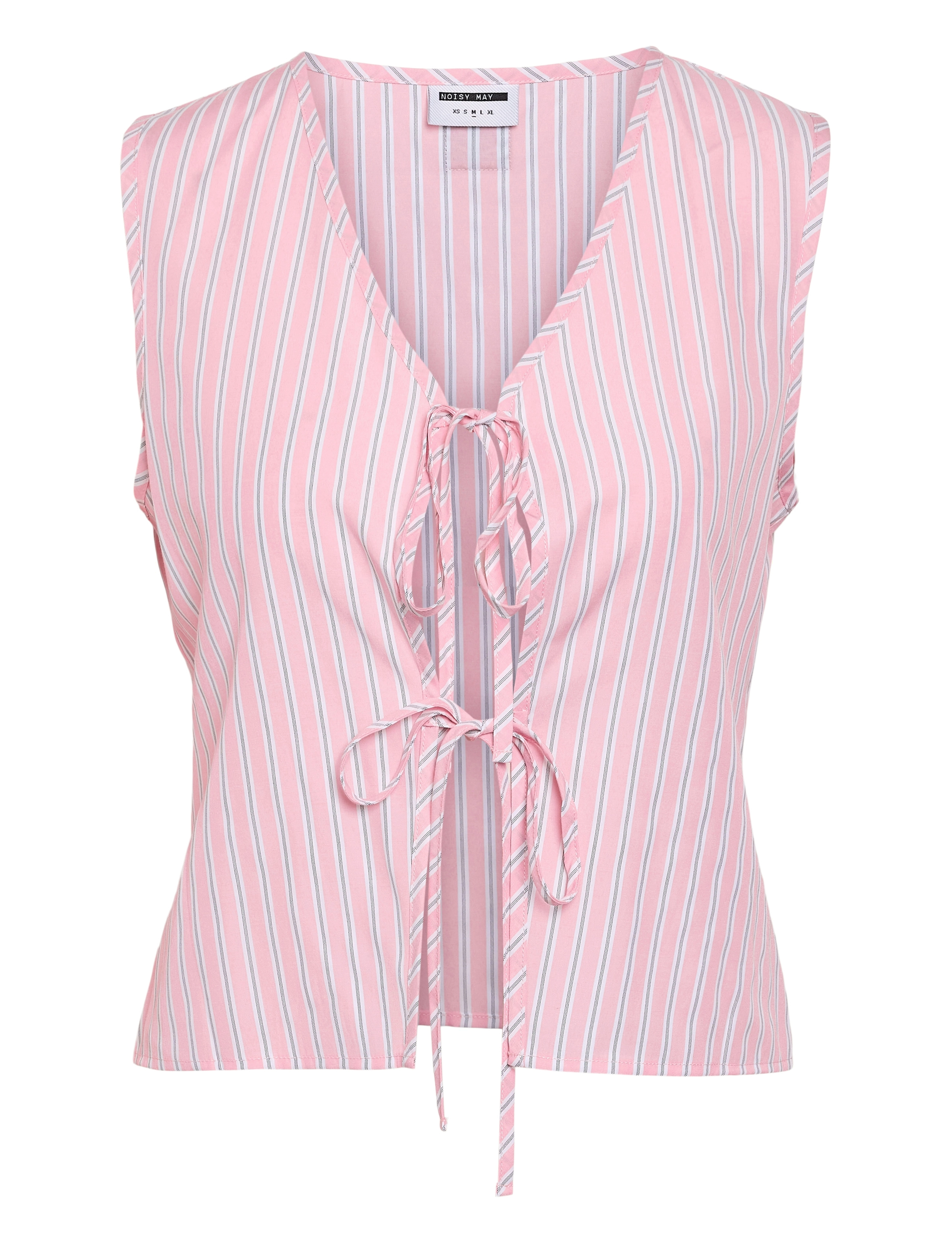 NOISY MAY NMFRIDA S/L TIE VEST WVN - Bluser - BONBON / pink/rose
