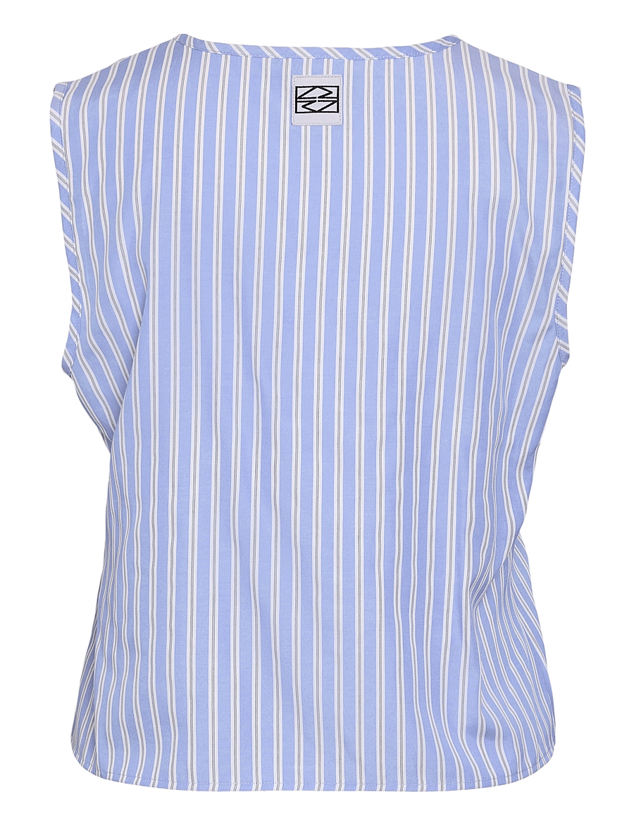 NOISY MAY - NMFRIDA S/L TIE VEST WVN - varrukateta pluusid - sky blue - 2