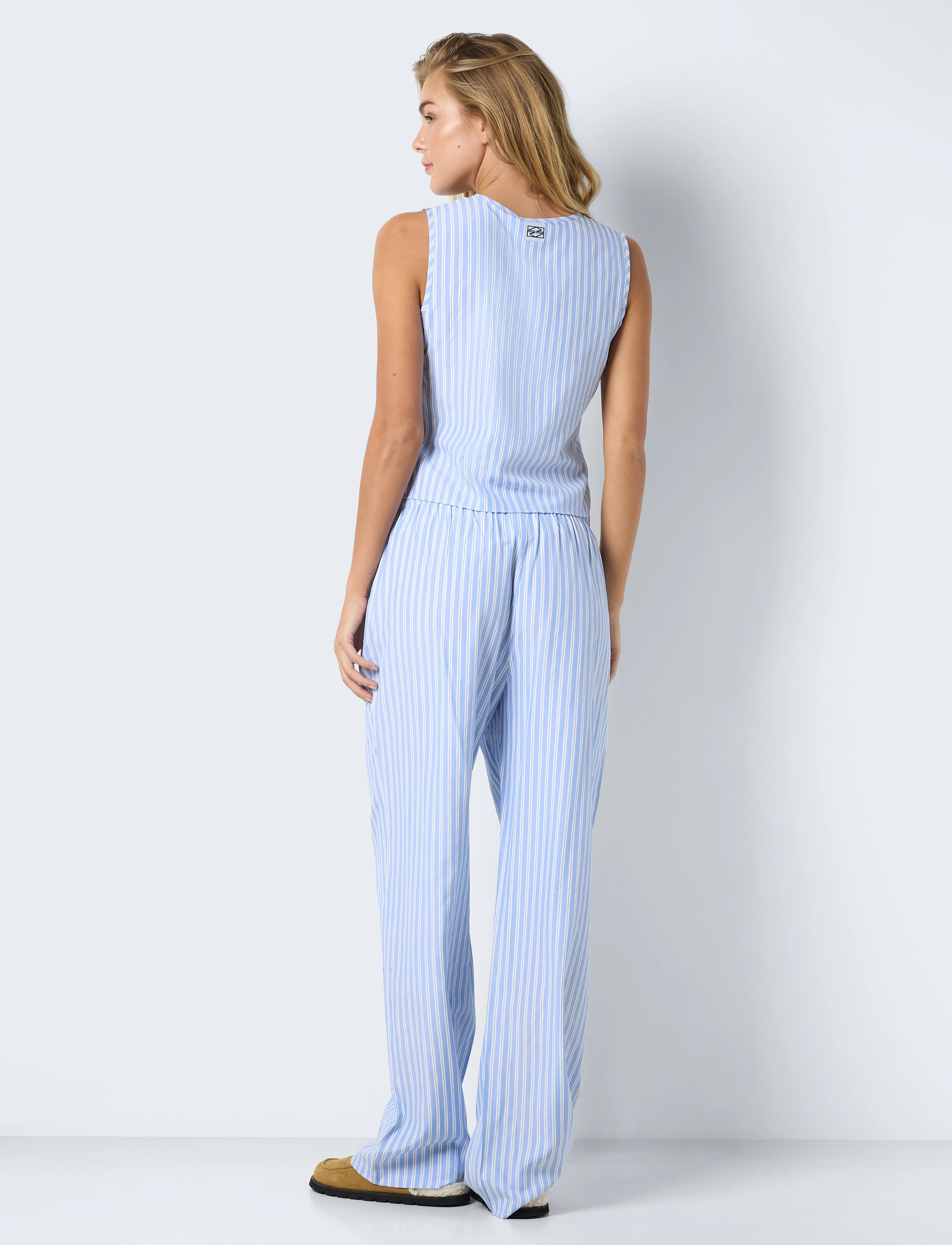 NOISY MAY NMFRIDA S/L TIE VEST WVN - Blusen - SKY BLUE / blue