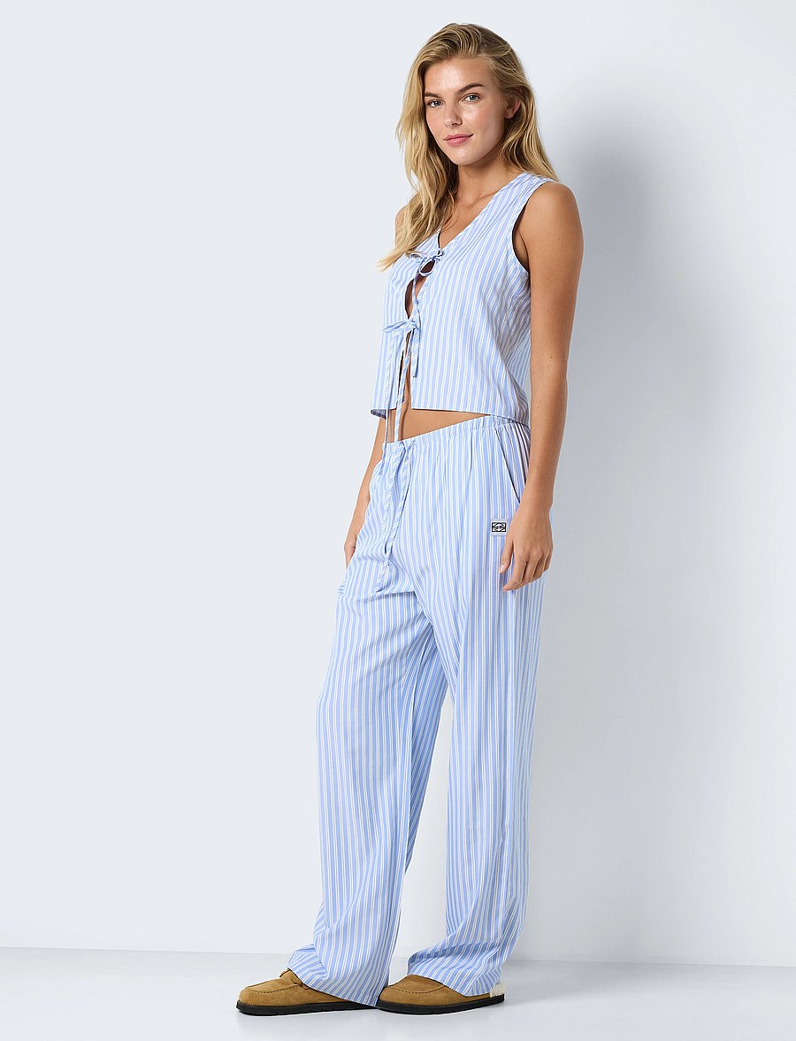 NOISY MAY - NMFRIDA S/L TIE VEST WVN - varrukateta pluusid - sky blue - 3