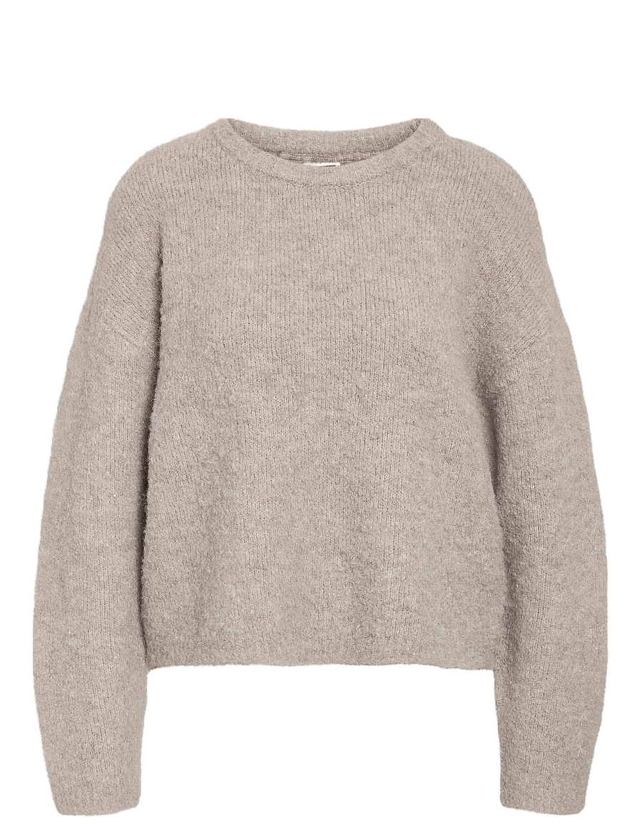 NOISY MAY - NMDOLLY L/S O-NECK KNIT FWD NOOS - pullover - silver mink - 1