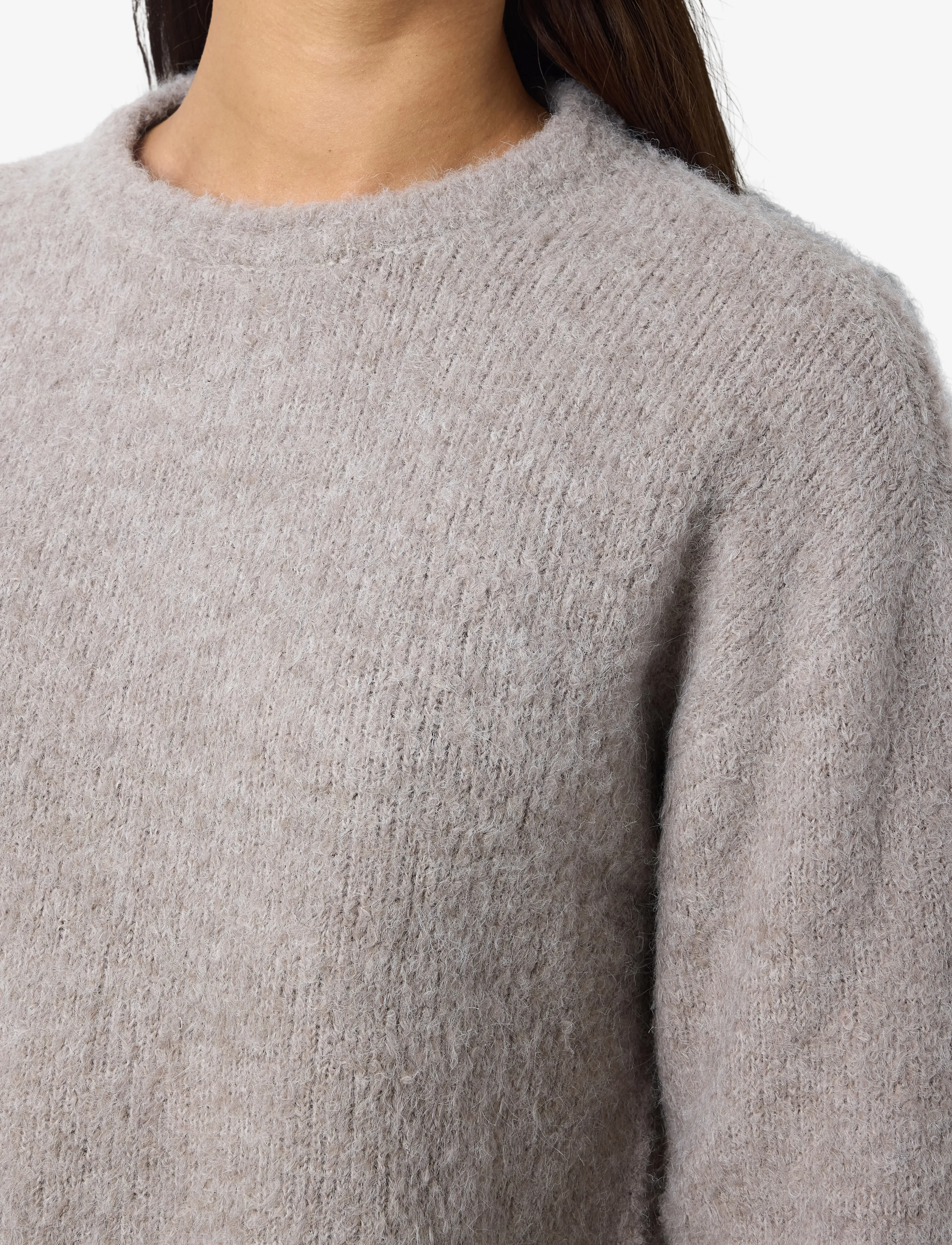 NOISY MAY - NMDOLLY L/S O-NECK KNIT FWD NOOS - pulls - silver mink - 5