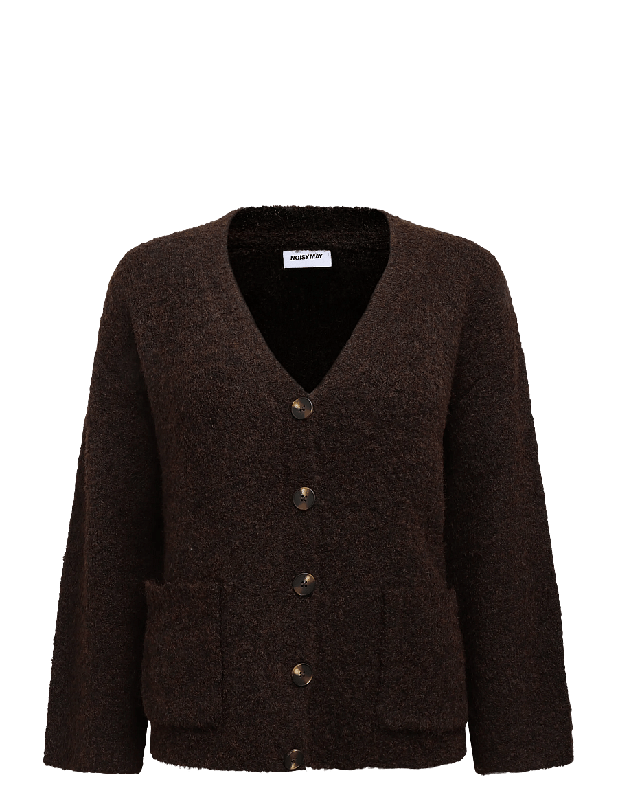 NOISY MAY - NMDOLLY L/S KNIT CARDIGAN NOOS - strickjacken - chocolate brown - 1